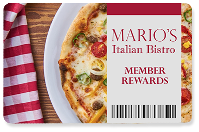 Example of a Restaurant Member Rewards Card