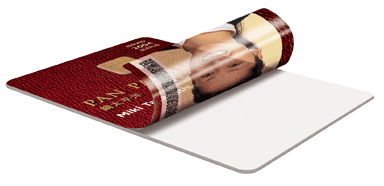 An example of how a retransfer printer prints onto cards