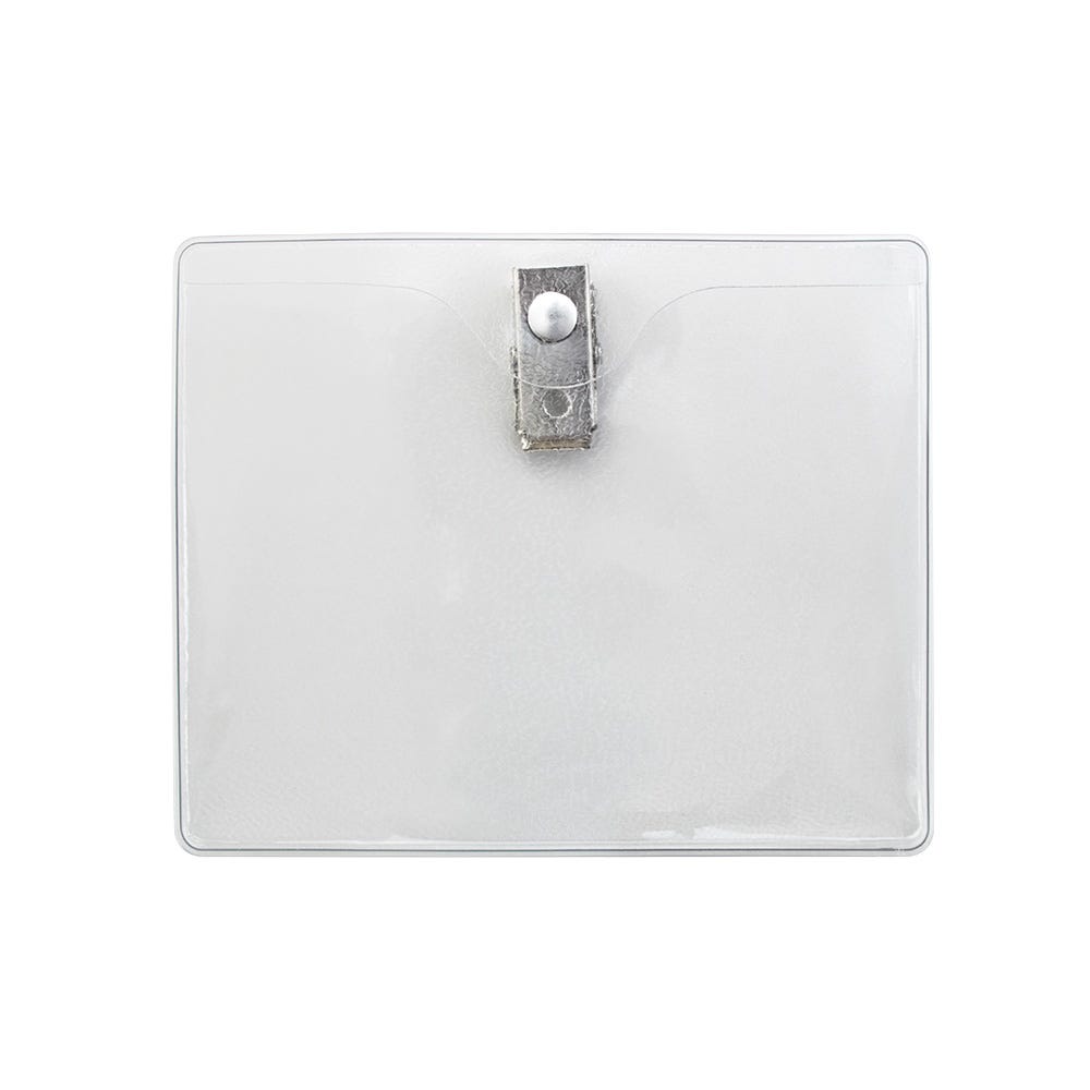 Clear Vinyl - Horizontal - Name Tag Holder with 2-Hole Clip - 100 per pack