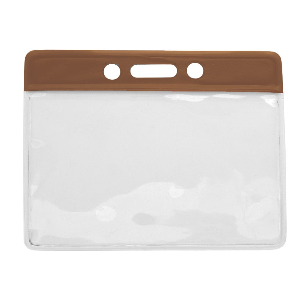 Brown Bar - Horizontal - Clear Vinyl Badge Holder - 1000 per pack