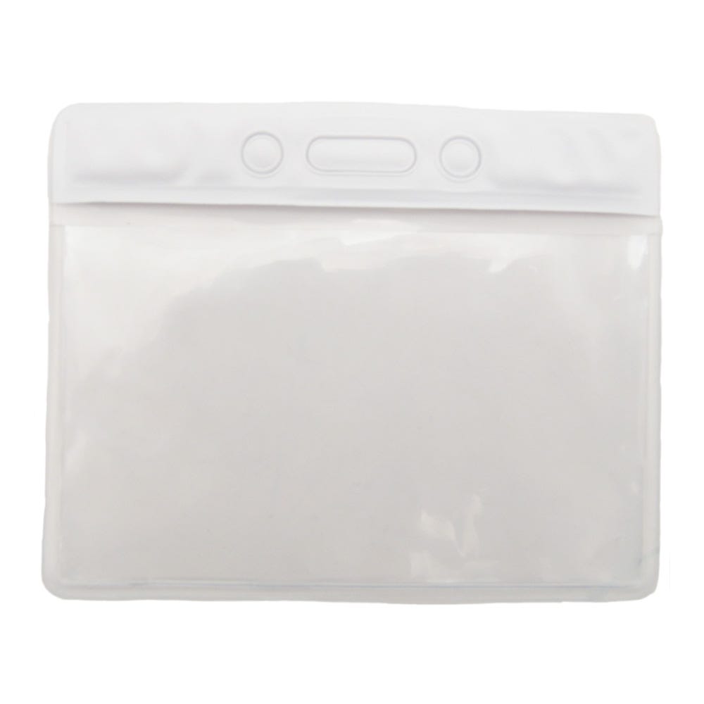 White Bar - Horizontal - Clear Vinyl Badge Holder - 100 per pack