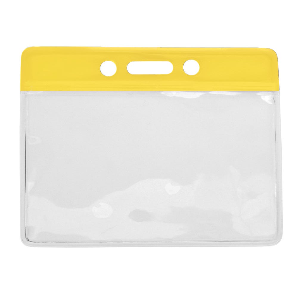 Yellow Bar - Horizontal - Clear Vinyl Badge Holder - 100 per pack