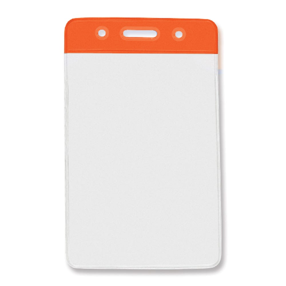 Orange Bar - Vertical - Clear Vinyl Badge Holder - 100 per pack