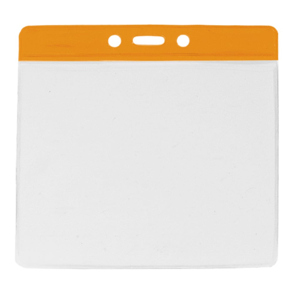 Orange Bar - Horizontal - Large Event Badge Holders - 100 per pack