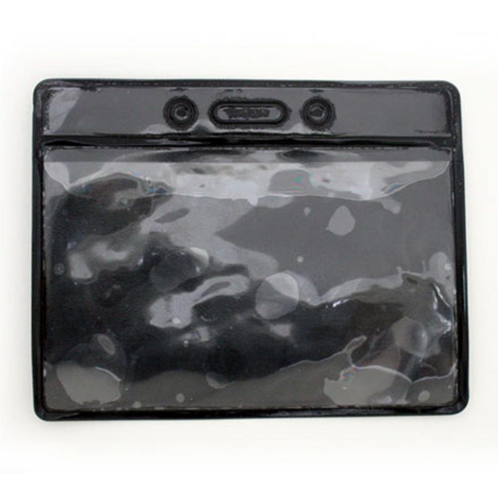 Black Back - Horizontal - Clear Vinyl Badge Holders - 100 per pack