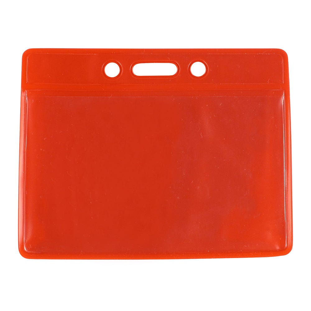 Red Back - Horizontal - Clear Vinyl Badge Holders - 100 per pack
