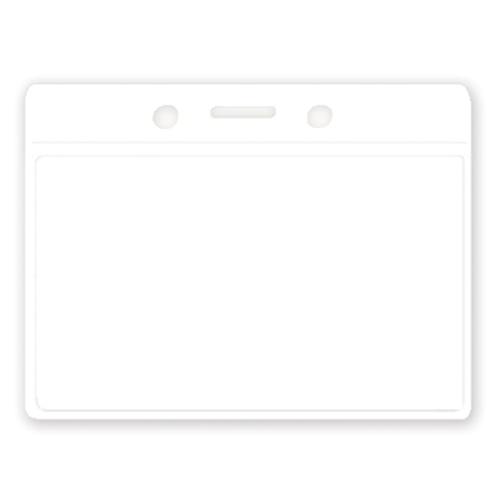 White Back - Horizontal - Clear Vinyl Badge Holders - 100 per pack