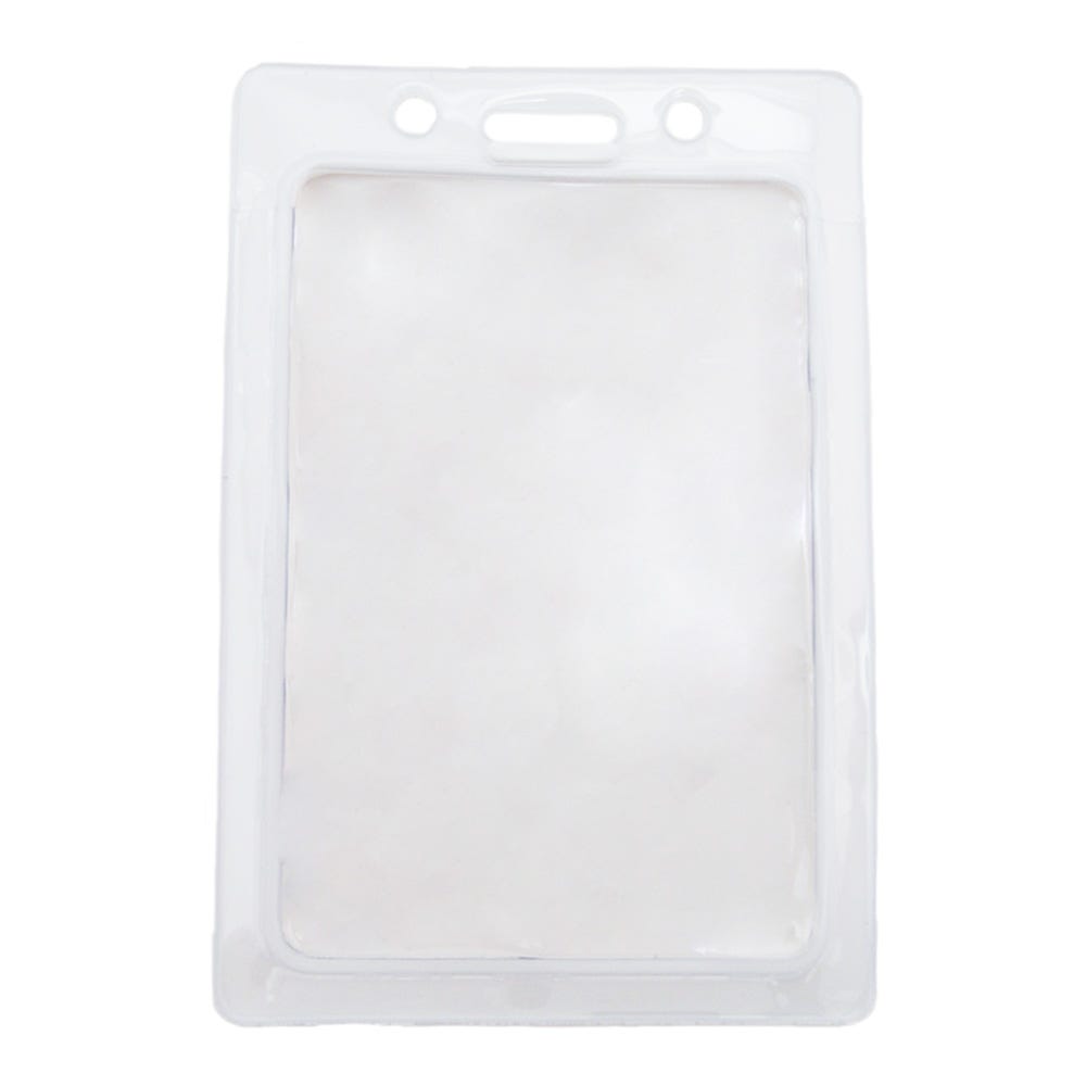 White Color Frame - Vertical - Vinyl Badge Holder - 100 per pack