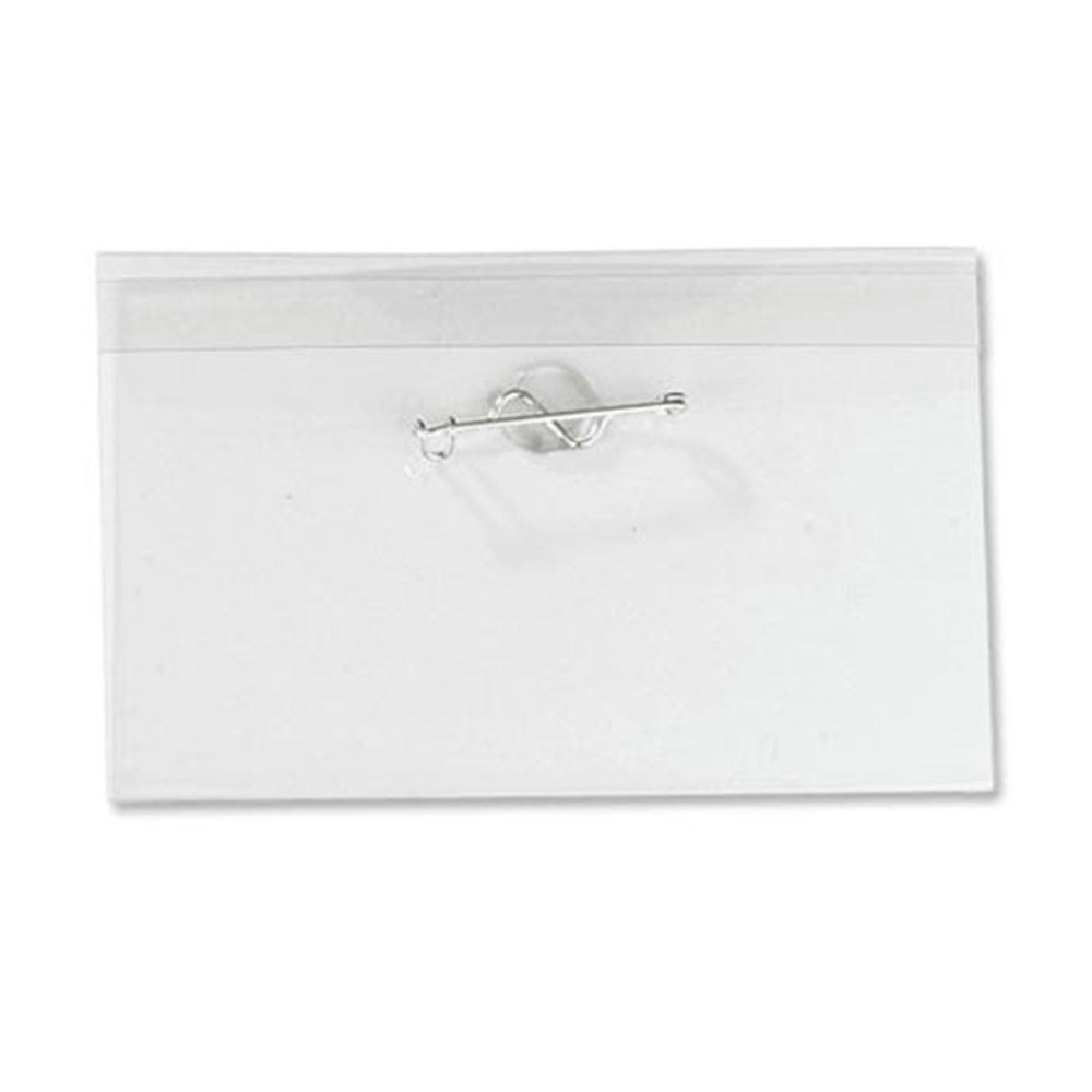 Clear Vinyl - Horizontal - Name Tag Holder with Crimp Pin - 100 per pack