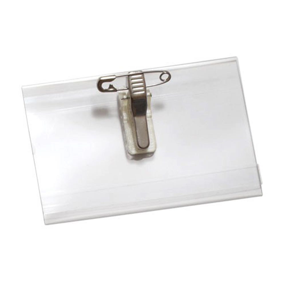 Clear Vinyl - Horizontal - Name Tag Holder with Pin/Clip Combo - 100 per pack