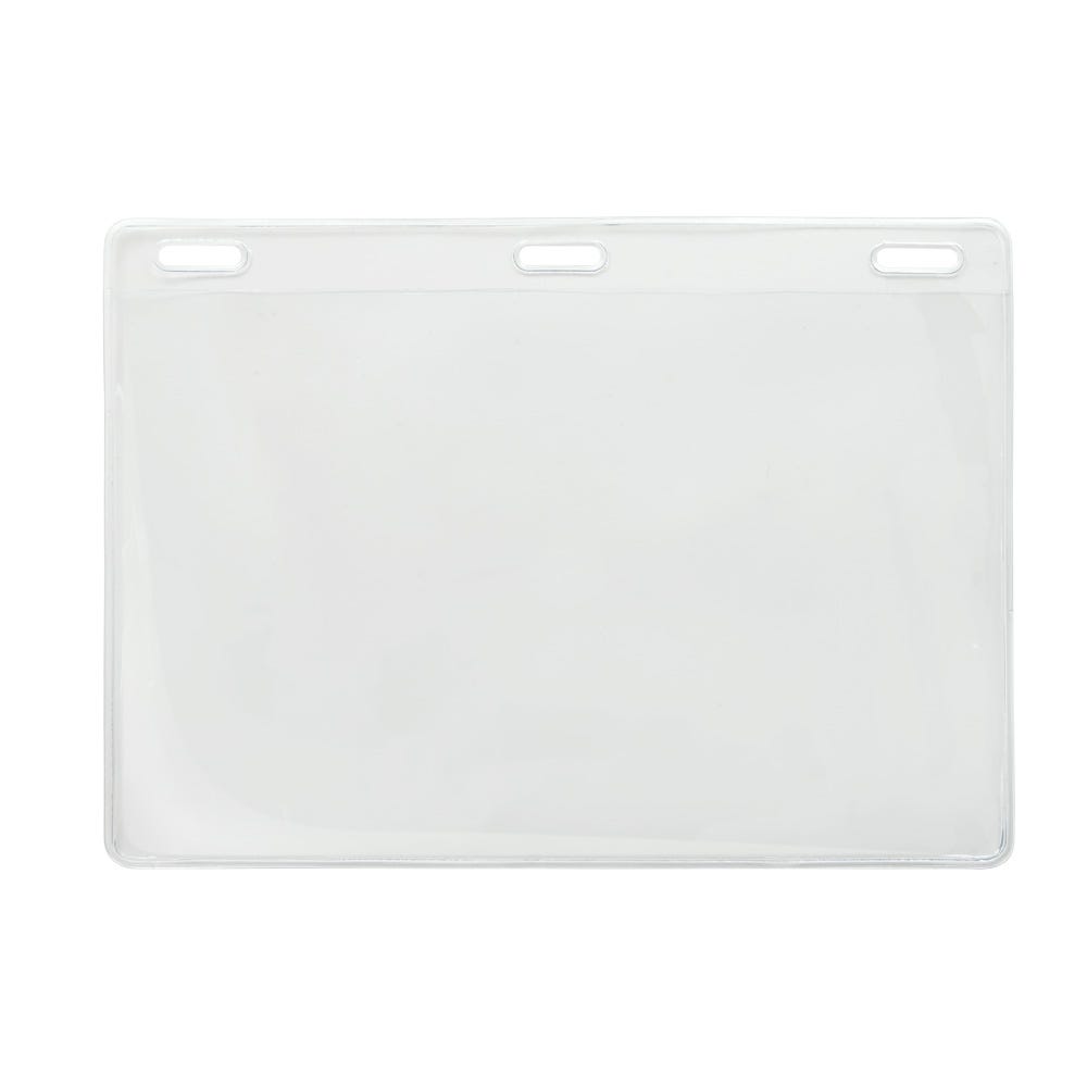 Clear Vinyl - Horizontal - Event Badge Holder w/ Three Slots - 100 per pack