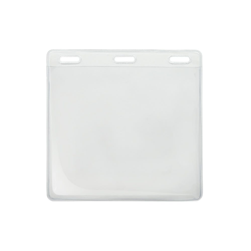 100-Pack of Clear Vinyl Horizontal Event Badge Holders, Three Slots