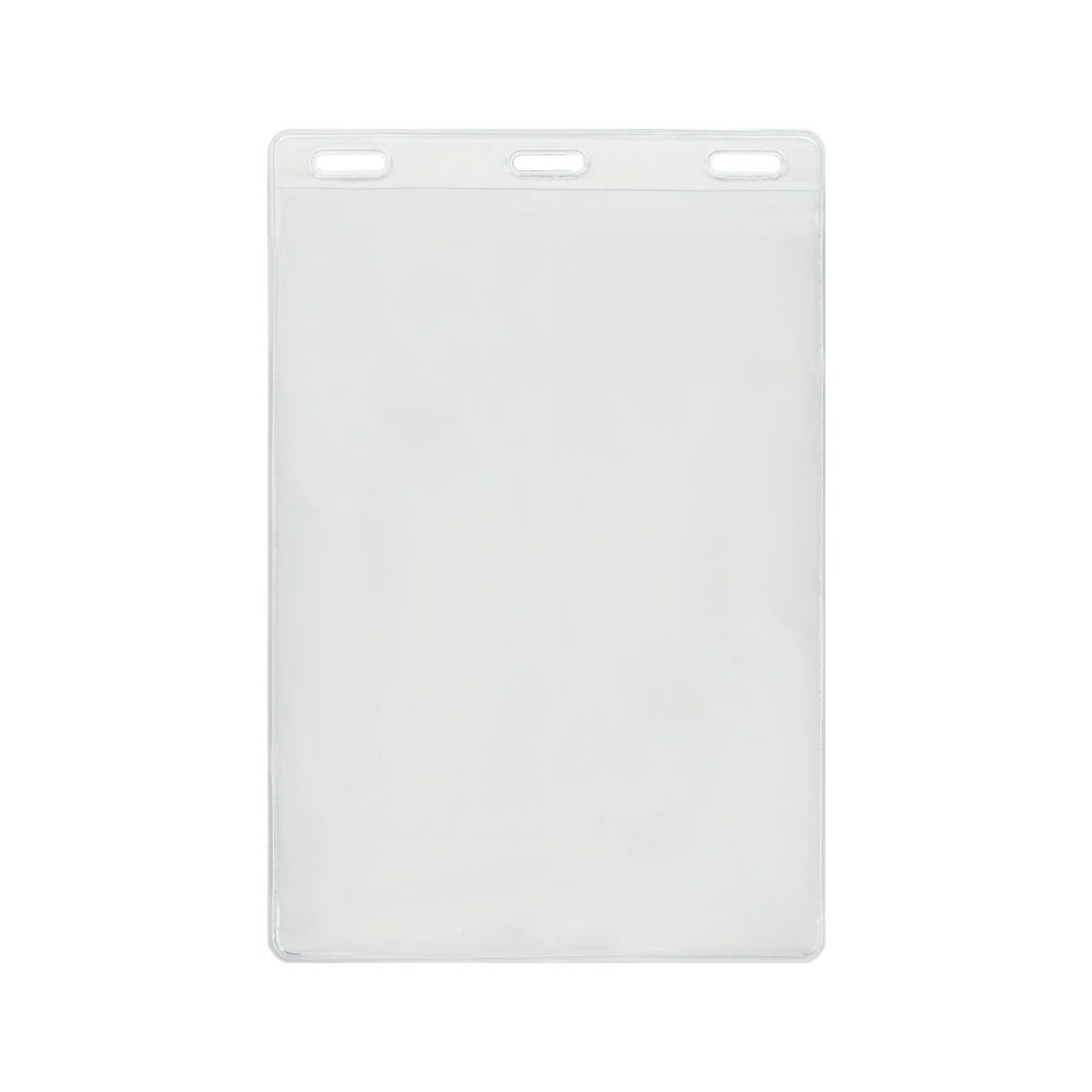 Clear Vinyl - Vertical - Event Badge Holder w/ Three Slots - 100 per pack
