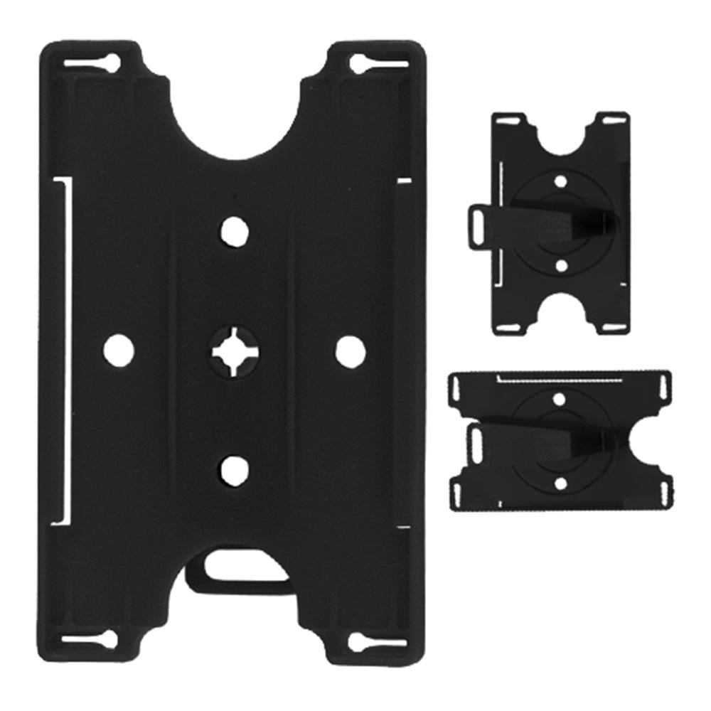 Black Rigid Convertible Badge Holder w/ Belt Clip - 50 per pack