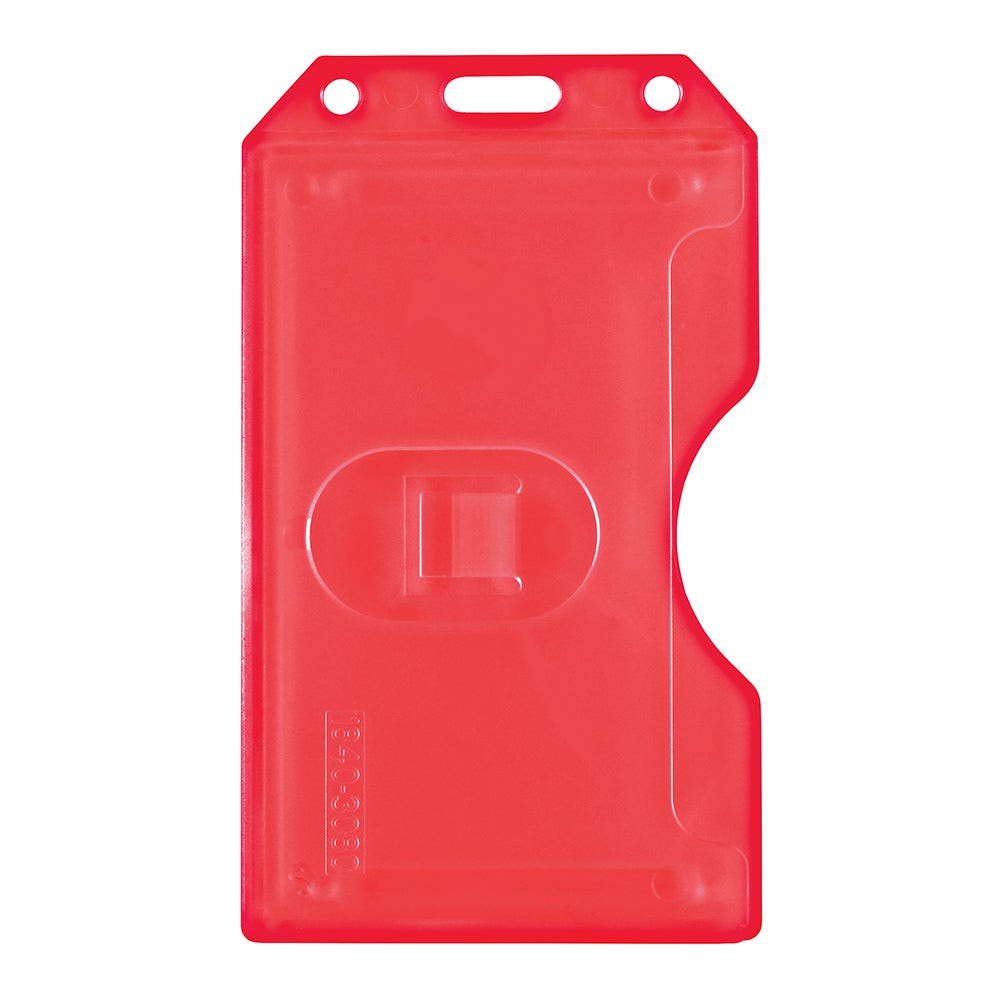Red Multi-Card - Vertical - Rigid Plastic Badge Holder - 50 per pack