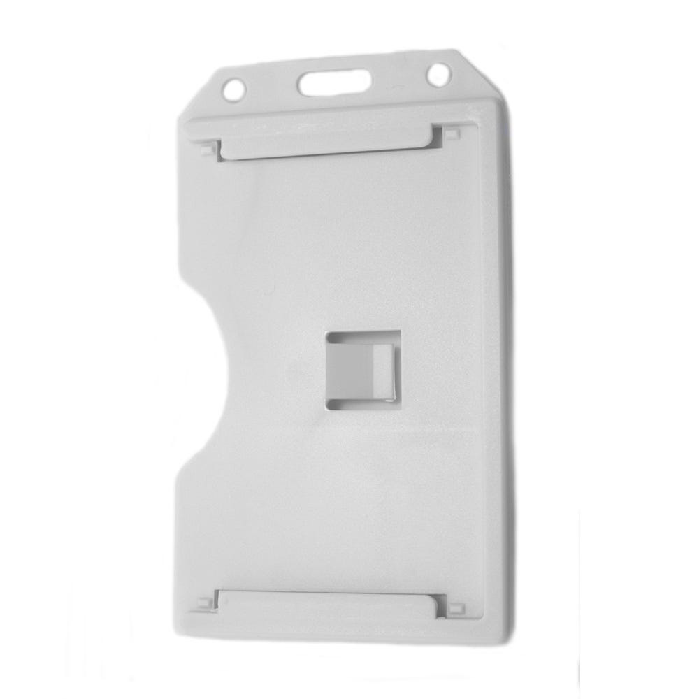 White Multi-Card - Vertical - Rigid Plastic Badge Holder - 50 per pack