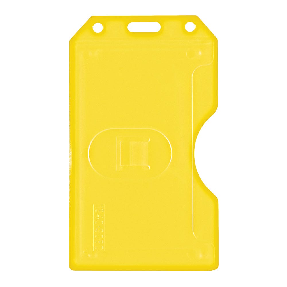 Yellow Multi-Card - Vertical - Rigid Plastic Badge Holder - 50 per pack