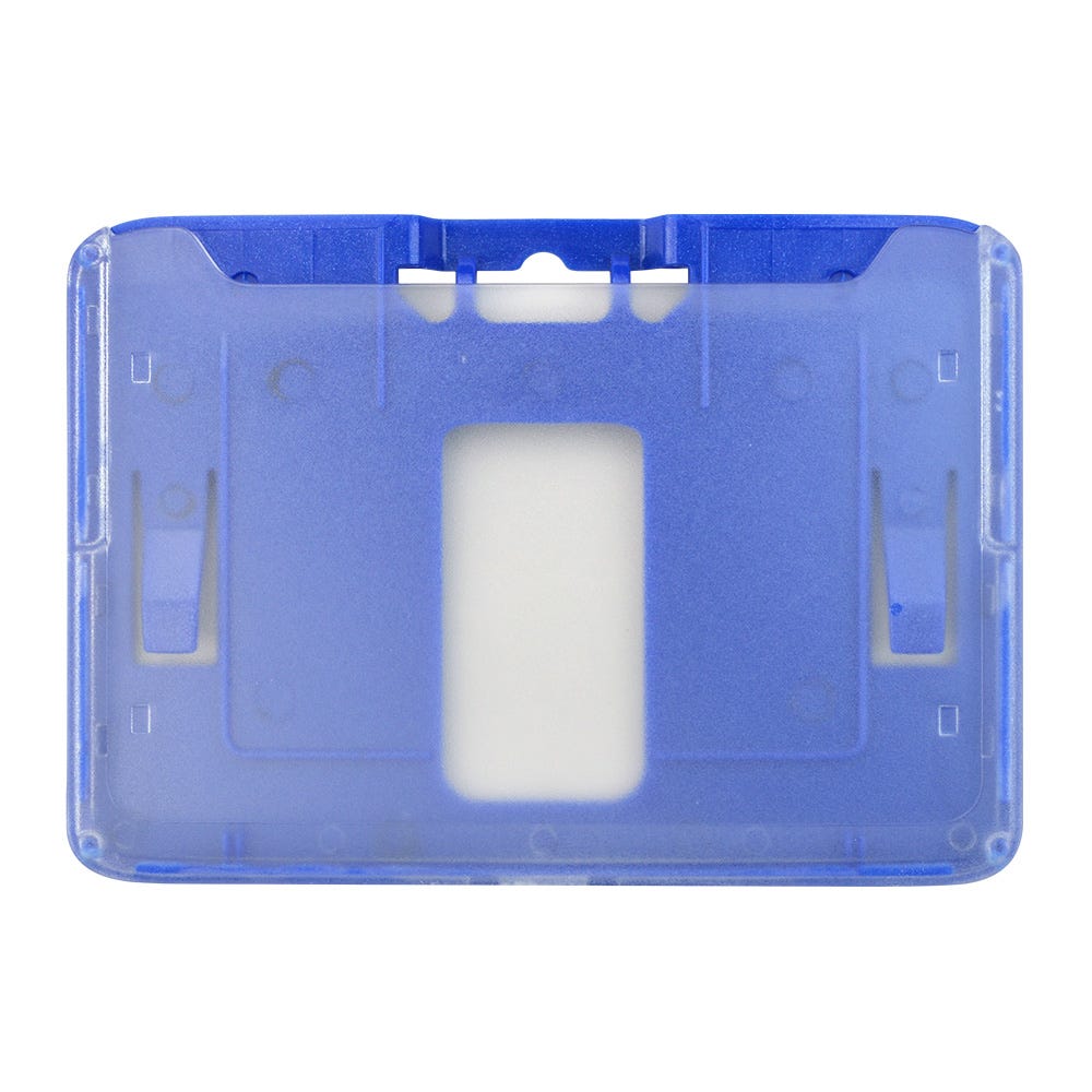 Blue Frosted - Horizontal - Rigid Plastic Badge Holder - 50 per pack