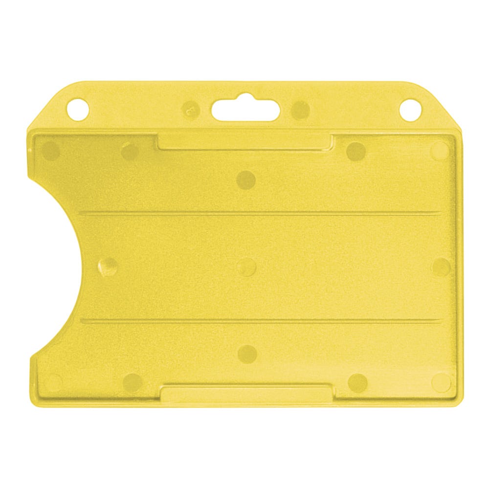 Yellow Semi-Rigid Plastic Badge Holder - Horizontal - Open-Face Design - 50 per pack