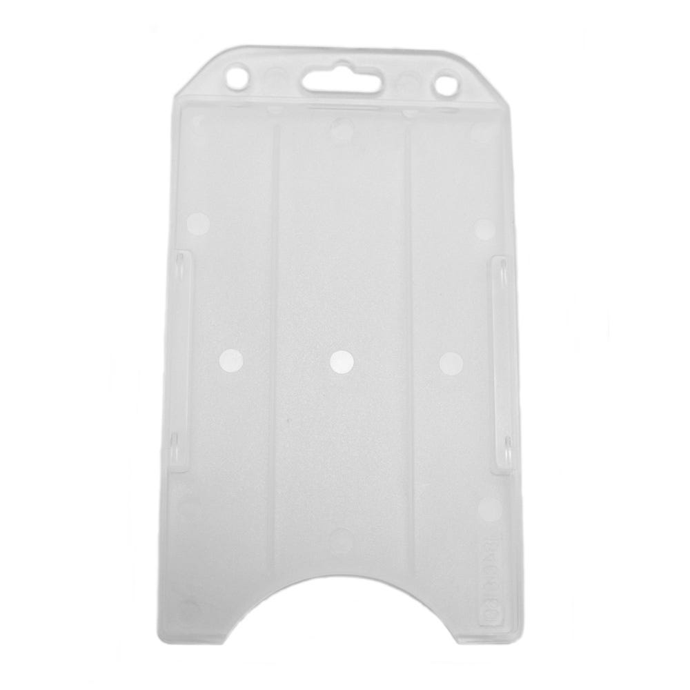 Clear Semi-Rigid Plastic Badge Holder - Vertical - Open-Face Design - 50 per pack