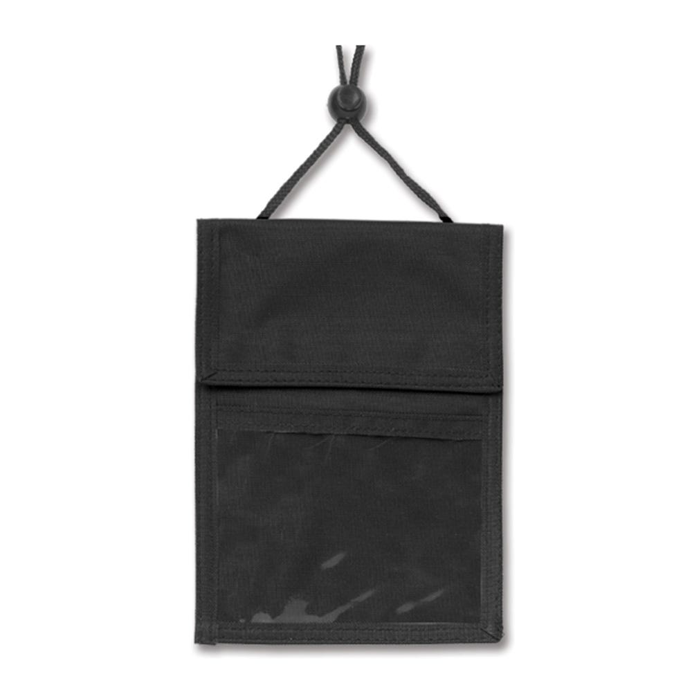 Black Multi-Pocket Credential Wallet Holder w/ Neck Cord - 25 pack
