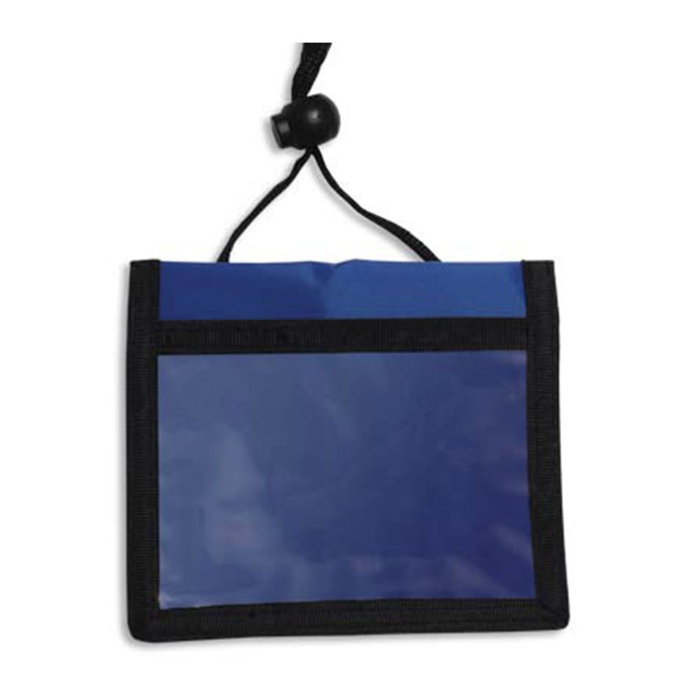 Blue Multi-Pocket Convention Wallet Holder w/ Neck Cord - 25 per pack