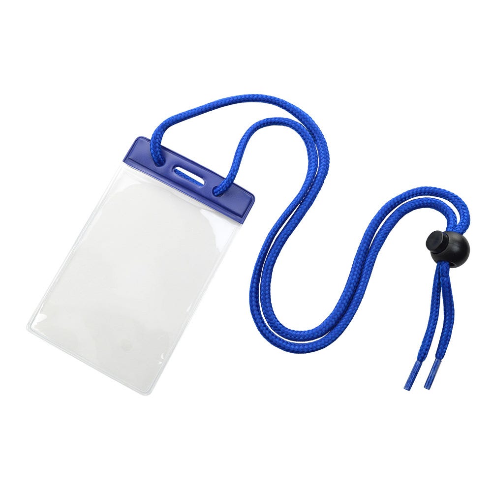 Blue Color Bar - Vertical - Badge Holder w/ Neck Cord - 100 per pack