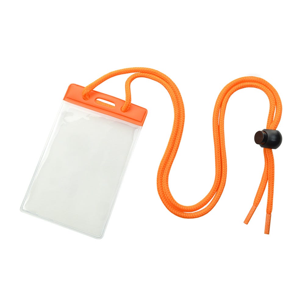 Orange Color Bar - Vertical - Badge Holder w/ Neck Cord - 100 per pack