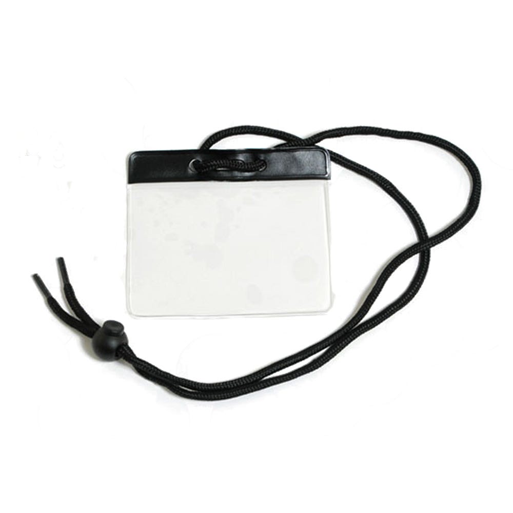 Black Color Bar - Horizontal - Government and Military Badge Holder w/ Neck Cord - 100 per pack