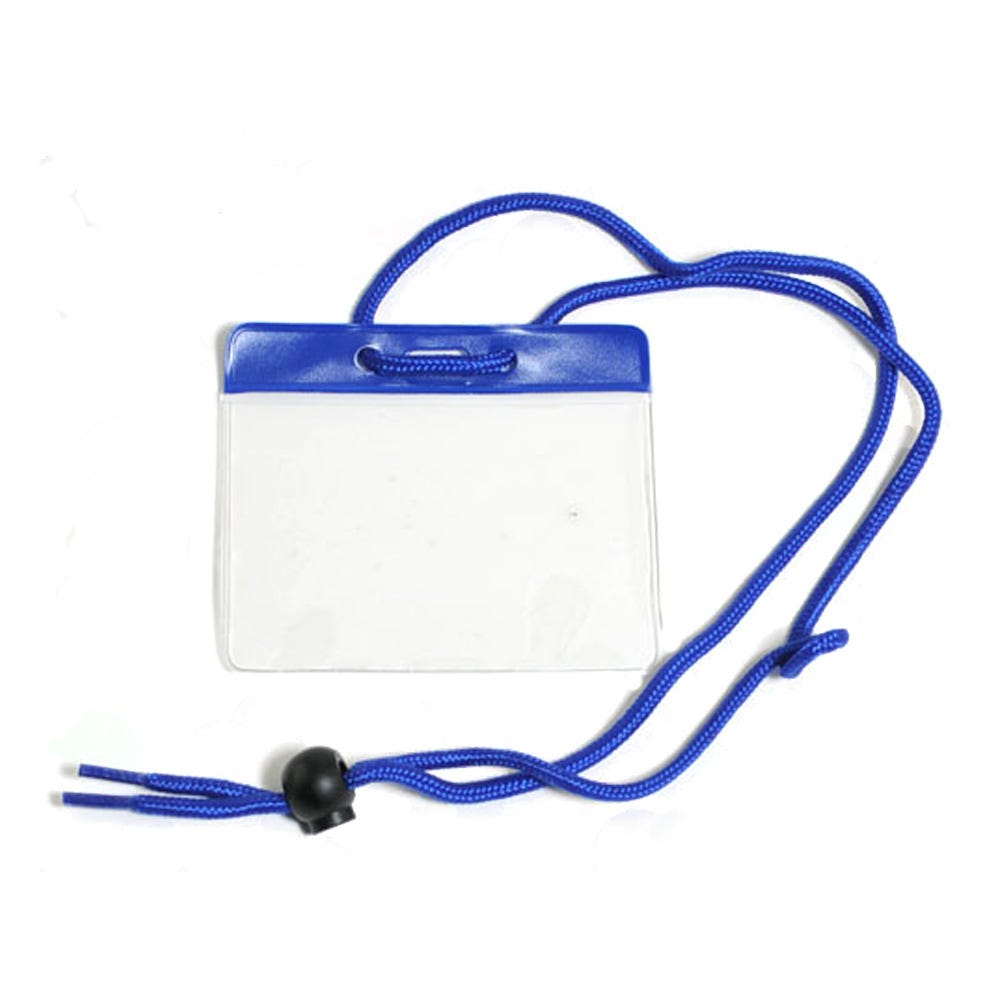 Blue Color Bar - Horizontal - Government and Military Badge Holder w/ Neck Cord - 100 per pack