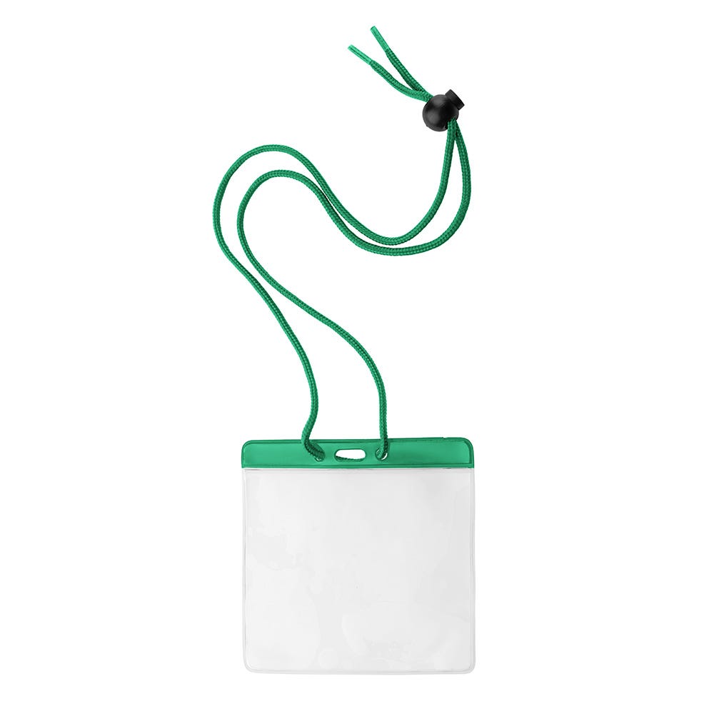Green Bar - Horizontal - Large Event Badge Holders w/ Neck Cord - 100 per pack