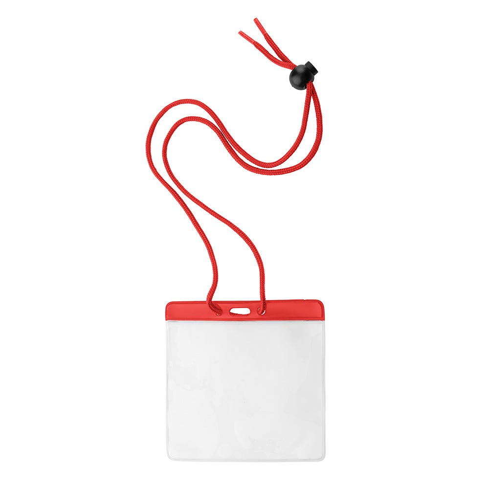 Red Bar - Horizontal - Large Event Badge Holders w/ Neck Cord - 100 per pack