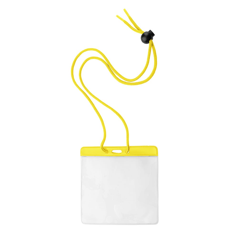 Yellow Bar - Horizontal - Large Event Badge Holders w/ Neck Cord - 100 per pack