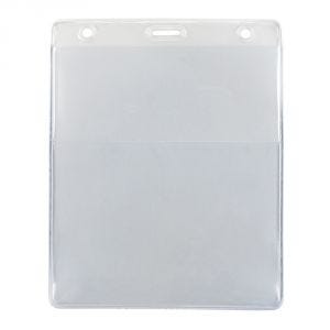Clear Event Size Credential Wallet - Vertical - Clear Vinyl with Slot and Chain Holes - 100 per pack
