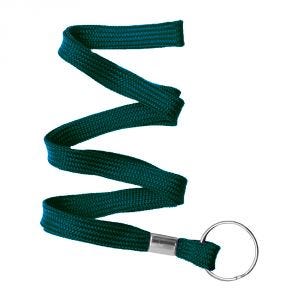 3/8'' Teal Flat Braid Lanyard with Split Ring - 100 per pack