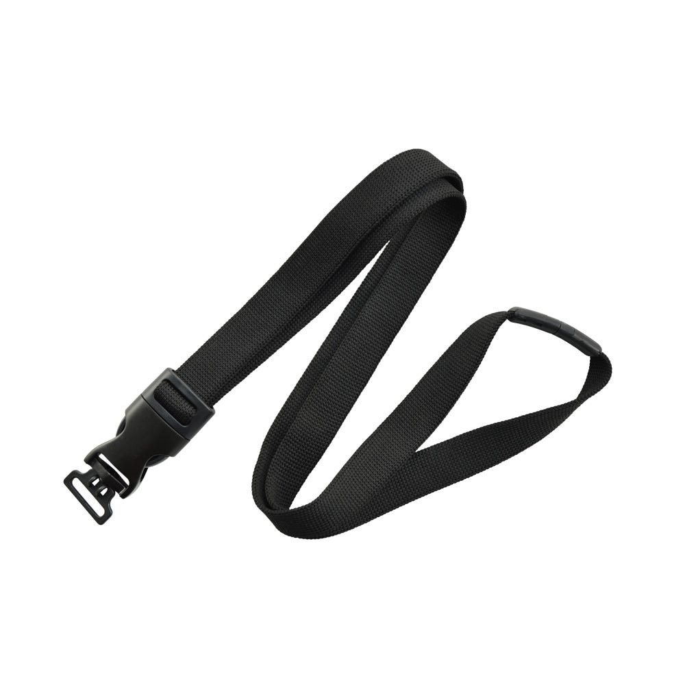 5/8'' Black OptiWeave Lanyard with Safety Breakaway & Combo Loop - 1000 per pack