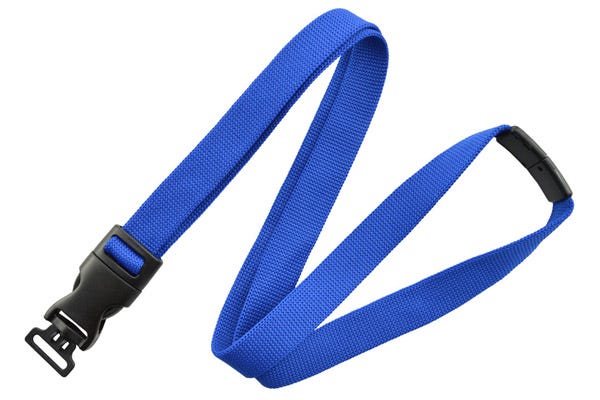 5/8'' Royal Blue OptiWeave Lanyard with Safety Breakaway & Combo Loop - 1000 per pack