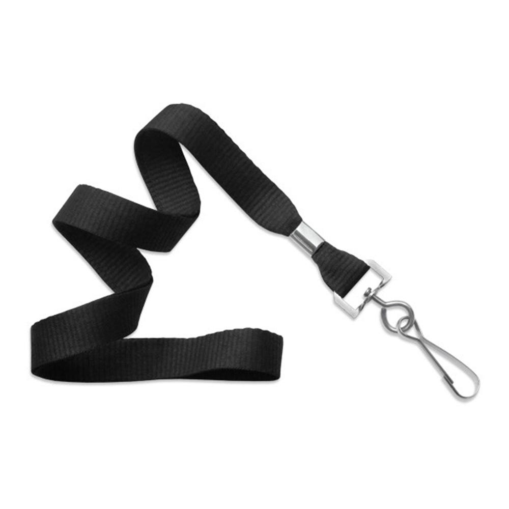 5/8'' Black MicroWeave Non-Breakaway Lanyard w/ Swivel Hook - 100 per pack