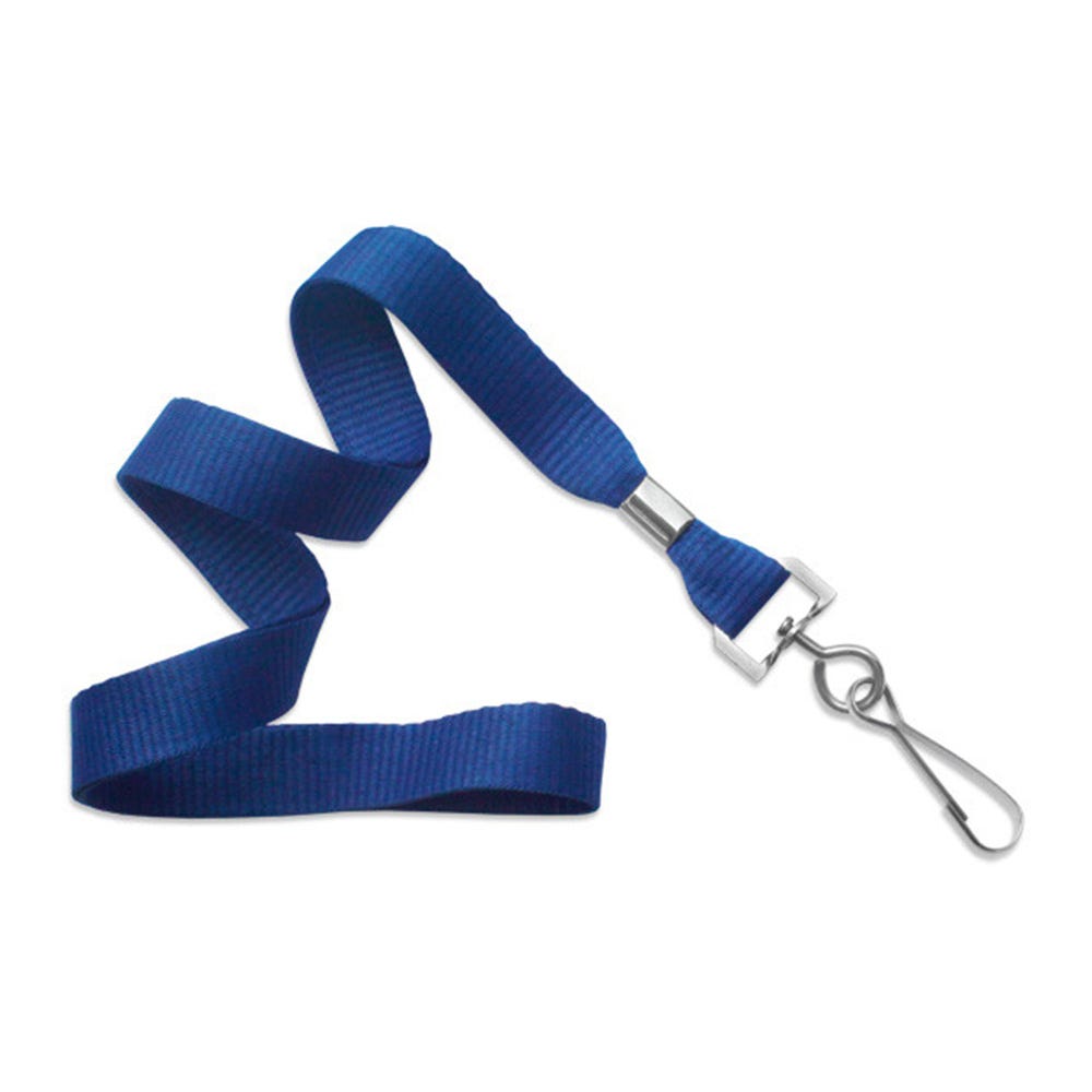5/8'' Royal Blue MicroWeave Non-Breakaway Lanyard w/ Swivel Hook - 100 per pack