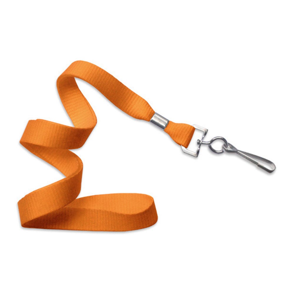 5/8'' Orange MicroWeave Non-Breakaway Lanyard w/ Swivel Hook - 100 per pack