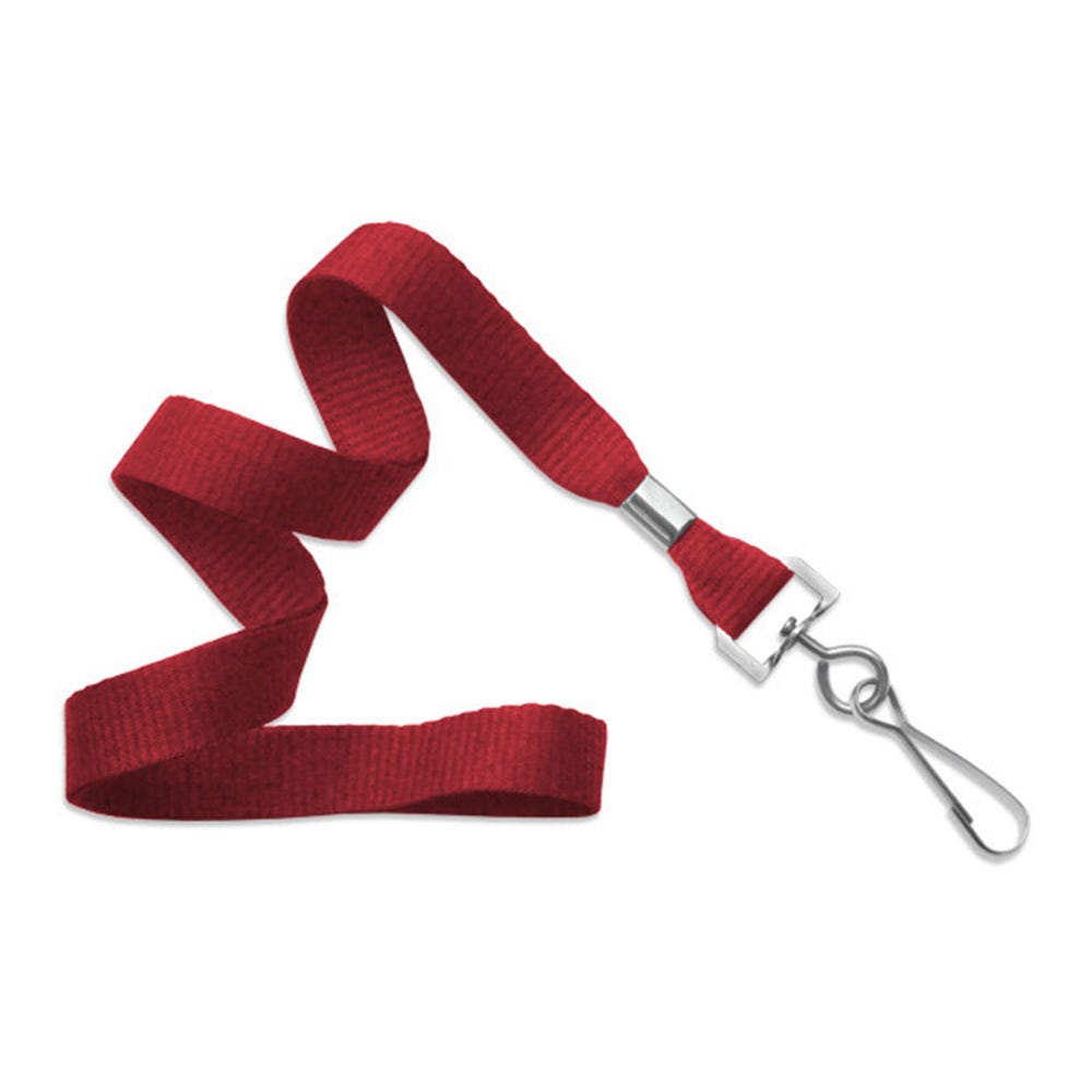 5/8'' Red MicroWeave Non-Breakaway Lanyard w/ Swivel Hook - 100 per pack