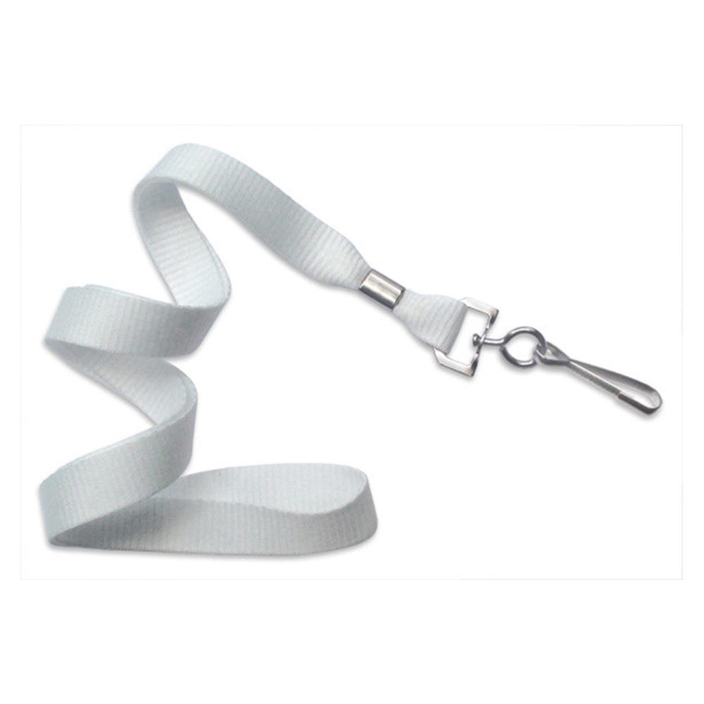 5/8'' White MicroWeave Non-Breakaway Lanyard w/ Swivel Hook - 100 per pack