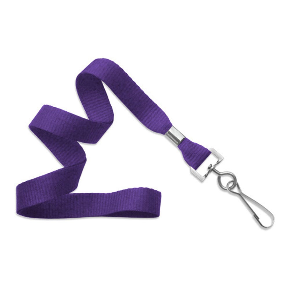 5/8'' Purple MicroWeave Non-Breakaway Lanyard w/ Swivel Hook - 100 per pack