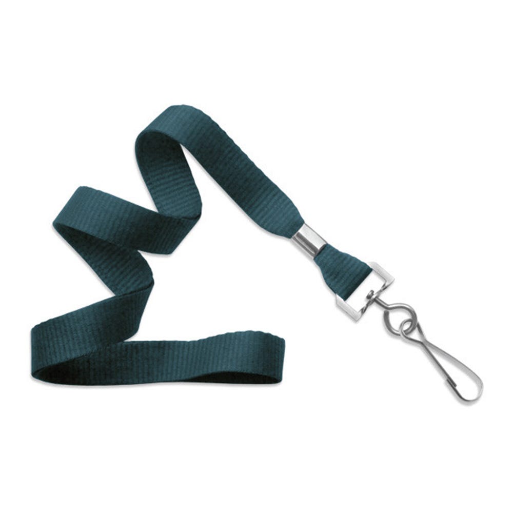 5/8'' Teal MicroWeave Non-Breakaway Lanyard w/ Swivel Hook - 100 per pack