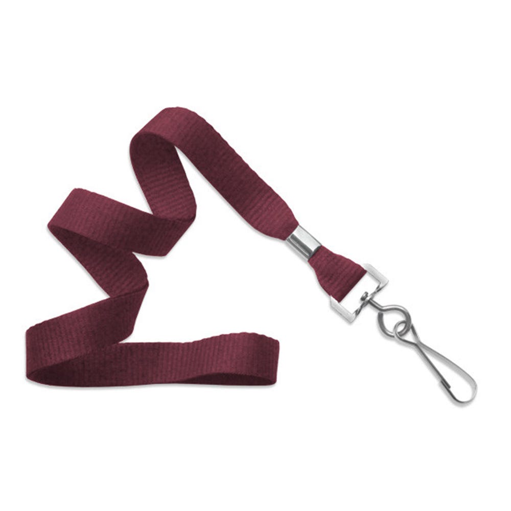 5/8'' Maroon MicroWeave Non-Breakaway Lanyard w/ Swivel Hook - 100 per pack
