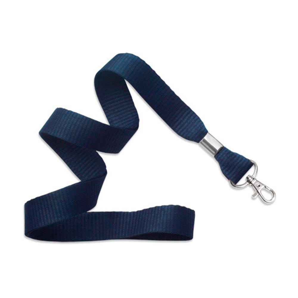 5/8'' Navy Blue MicroWeave Non-Breakaway Lanyard w/ Trigger Snap Swivel Hook - 1000 per pack