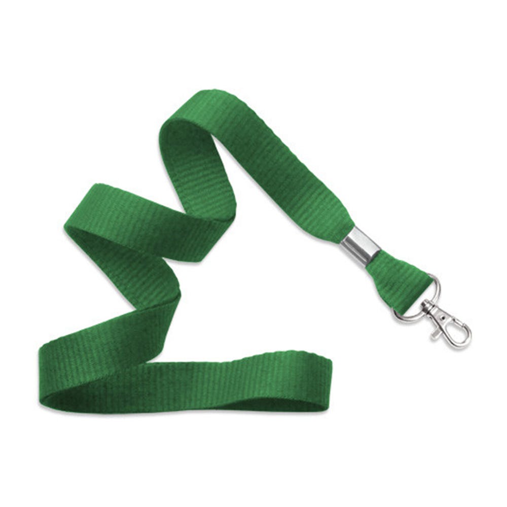 5/8'' Green MicroWeave Non-Breakaway Lanyard w/ Trigger Snap Swivel Hook - 1000 per pack