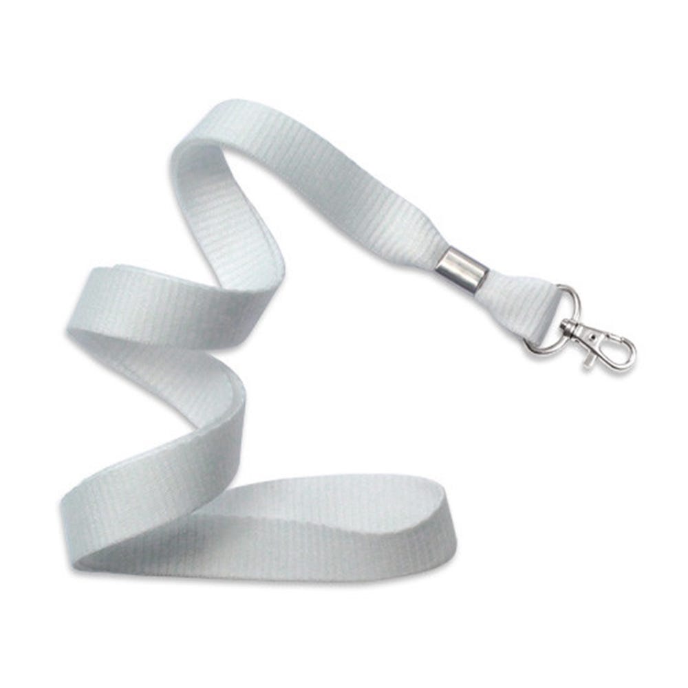 5/8'' White MicroWeave Non-Breakaway Lanyard w/ Trigger Snap Swivel Hook - 1000 per pack