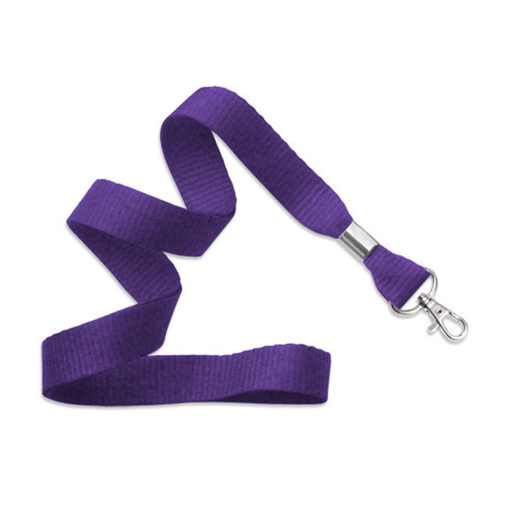5/8'' Purple MicroWeave Non-Breakaway Lanyard w/ Trigger Snap Swivel Hook - 1000 per pack