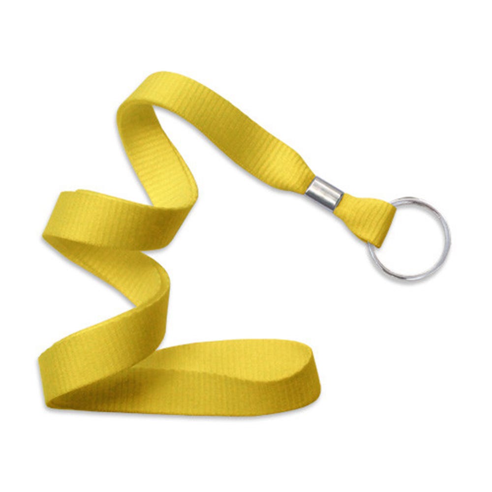5/8'' Yellow MicroWeave Non-Breakaway Lanyard w/ Split Ring - 100 per pack